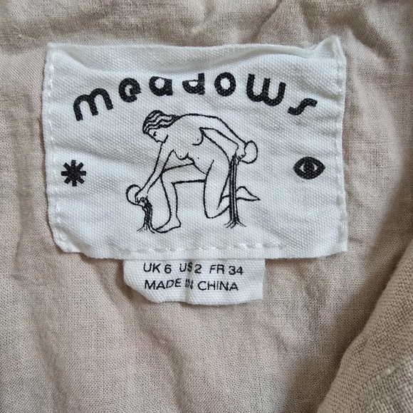 Cream and Red Floral Button Down Shirt with Short Sleeves - Picture 3 of 7